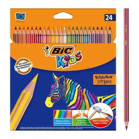 Pastelli Bic Kids Evolution Stripes 24 Colori