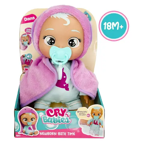 Bambola Cry Babies Newborn Bath Time Dana