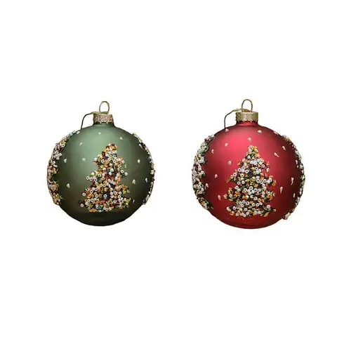 Palla Vetro Decoro Albero Natalizio