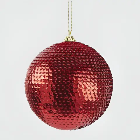 Palla Squame D 10 Cm Decoro Albero Natalizio