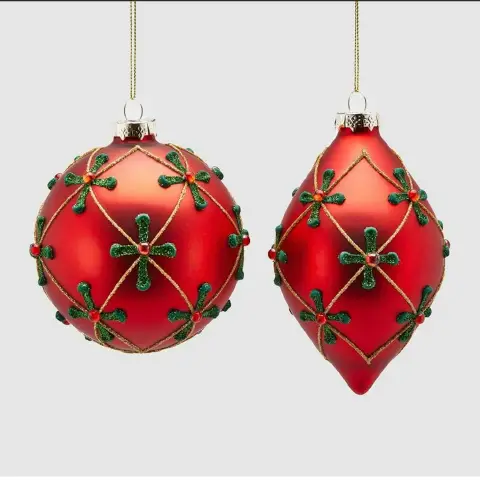 Pallina Rossa Decoro Albero Natale Assortita