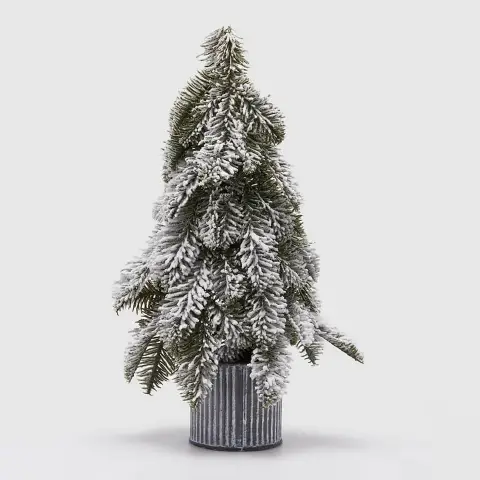 Pinetto Innevato Con Vaso h 50 Cm