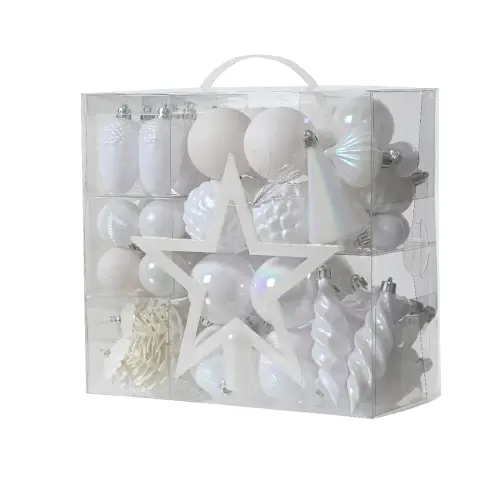 Set 60 Sfere Natalizie Diametro 6 cm. White