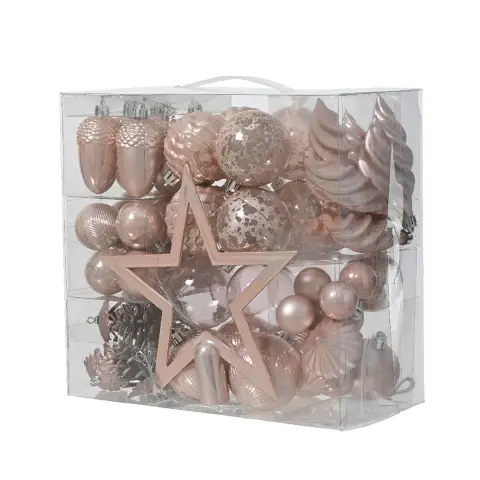 Set 60 Sfere Natalizie Diametro 6 cm. Pink