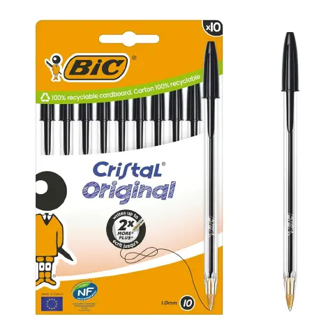 Penne Bic Cristal Original Blister 10 Pz Nere