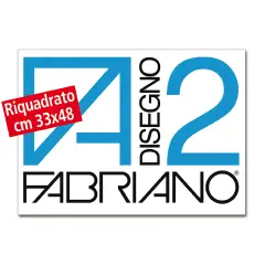 Album da Disegno Fabriano F2 Riquadrato, 12 Fogli Lisci 33x48 cm