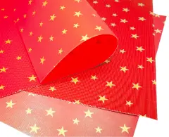 Cartoncino Ondulato Stelle Rosso
