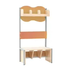 Panca Spogliatoio Moba per Infanzia 3 Posti Arancio