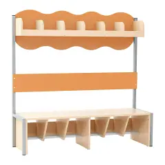 Panca Spogliatoio Moba per Infanzia 6 Posti Arancio