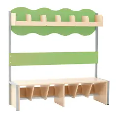 Panca Spogliatoio Moba Infanzia 6 Posti Verde