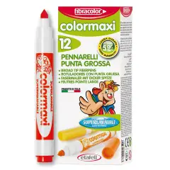 Fibracolor Colormaxi Pennarelli – Set 12 Pennarelli - Rosso