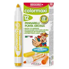 Fibracolor Colormaxi Pennarelli – Set 12 Pennarelli - Giallo
