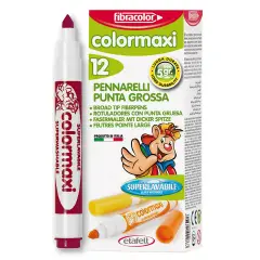 Fibracolor Colormaxi Pennarelli – Set 12 Pennarelli - Marrone