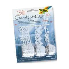 Nastri in Feltro Adesivo con Decori in Pizzo – Set 3 Rotoli da 1 Metro