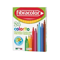 Fibracolor Colorito Fine Pennarelli  – Set 24 Pennarelli - Giallo