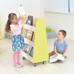 Libreria Bifacciale Quadro Lime per Scuola dell’Infanzia – Mobile Porta Libri a Doppia Faccia