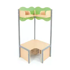Panca Spogliatoio Moba Angolare Verde – Funzionale e Colorata per la Scuola dell’Infanzia