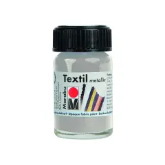 Marabu Textil Coloe per Tessuto Metallizzato Flacone 15 ml. Argento