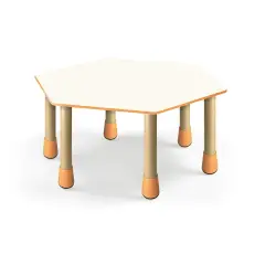 Tavolo per Bambini Scuola Infanzia Giodì Esagonale Arancio