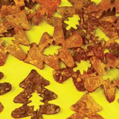 Abeti di Corteccia Naturale Oro cm. 7 Set Pezzi