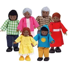 Famiglia Felice Afroamericana in Legno – 6 Personaggi
