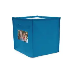 Sacca Cubo Ripiegabile con Tasca Azzurra