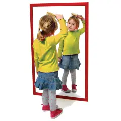 Specchio con Cornice in Legno Verniciato cm. 100x65 Rosso