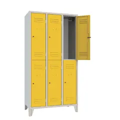 Armadio Casellario Classic 6 Posti con Ante Gialle RAL 1003 – Armadietto in Metallo Conforme CAM