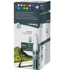 Pennarelli Lyra Graduate Mark All Punta Fine Astuccio 12 Colori Assortiti