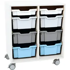 Arredo Scuola Carrello Innova Bianco Con 8 Cassetti, Per Ambienti scolastici