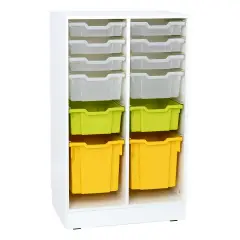 Arredo Scuola Mobile Innova Alto Bianco con 12 Cassetti • Per Ambienti Scolastici