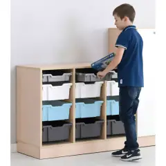 Arredo Scuola Mobile Innova Medio Acero Con 12 Cassetti
