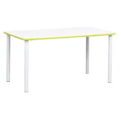 Tavolo Rettangolare Con Bordo Verde Lime H 40-58 Per Ambienti Scolastici