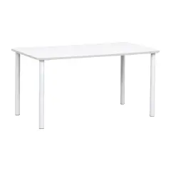 Tavolo Rettangolare con Bordo Grigio H 40-58 Per Ambienti Scolastici