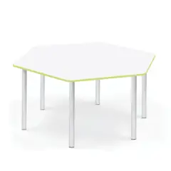 Tavolo Esagonale Con Bordo Lime H 40-58 Cm. Per Ambienti Scolastici Innovativi