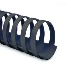 Dorsi a Spirale Plastici Neri Ovali A4 da 38 mm – Capacità 281-340 Fogli - Confezione 50 Pezzi
