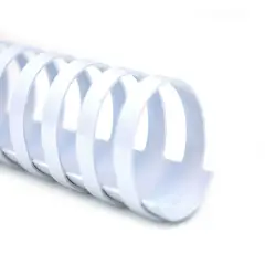 Dorsi a Spirale Plastici Bianchi Ovali A4 da 45 mm – Capacità 341-410 Fogli - Confezione 50 Pezzi
