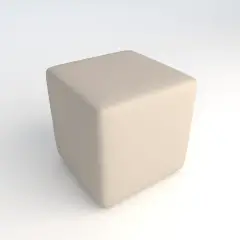 Pouf Ecopelle Ignifugo Quadrato H 40 per Ambienti Scolastici Innovativi Bianco, Conforme CAM