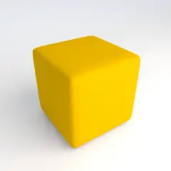 Pouf Ecopelle Ignifugo Quadrato H 40 per Ambienti Scolastici Innovativi Giallo, Conforme CAM