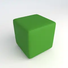 Pouf Quadrato in Ecopelle Ignifuga Verde H 40 cm – Conforme CAM