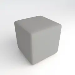 Pouf Ecopelle Ignifugo Quadrato H 40 per Ambienti Scolastici Innovativi Grigio, Conforme CAM