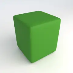 Pouf Quadrato in Ecopelle Ignifuga Verde H 46 cm – Conforme CAM