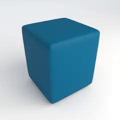 Pouf Ecopelle Ignifugo Quadrato H 46 Azzurro Per Un Ambiente Scolastico Innovativo