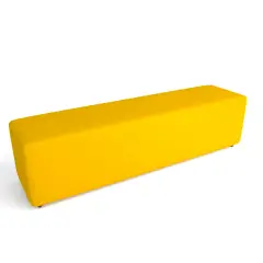 Pouf Ecopelle Ignifugo 4 Posti H 40 Giallo Perfetto Per Ambienti Scolastici Innovativi