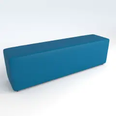 Pouf Ecopelle Ignifugo 4 Posti H 46 Azzurro Per Ambienti Scolastici Innovativi