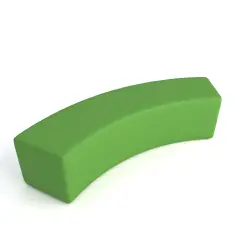 Pouf Ecopelle Ignifugo Curvo 2 Posti H 40 Verde Per Ambienti Scolastici Innovativi