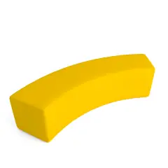 Pouf Ecopelle Ignifugo Curvo 2 Posti H 46 Giallo Per Ambienti Scolastici Innovativi