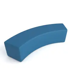 Pouf Ecopelle Ignifugo Curvo 2 Posti H 46 Azzurro Per Ambienti Scolastici Innovativi