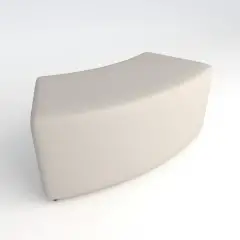 Pouf Ecopelle Ignifugo Curvo 45. H 40 Bianco Per Ambienti Scolastici Innovativi