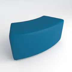 Pouf Ecopelle Ignifugo Curvo 45. H 40 Azzurro Per Ambienti Scolastici Innovativi